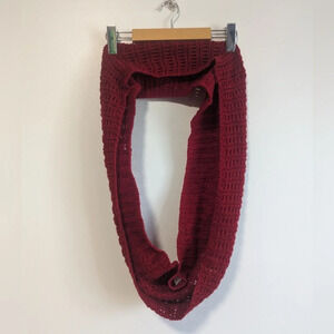 Burgundy Knit Circle Infinity  Scarf